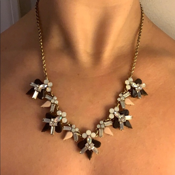 Loft Brass Black Pink Rhinestone Necklace ✨ - Picture 6 of 7
